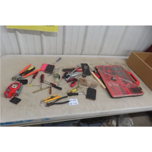 Drill Bit Set, Screw Bits, Screwdrivers, Tape Measure, Pliers & More 