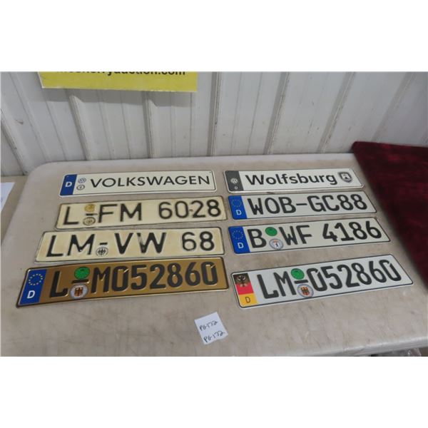 8 German License Plates 
