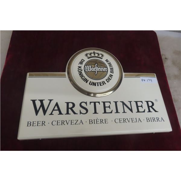 Warsteiner Beer Sign Molded Plastic 14'' x 20'' 