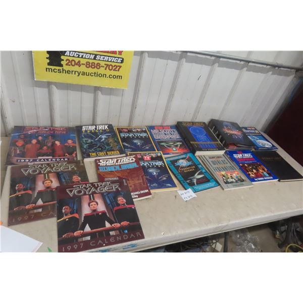 12 Star Trek Books and 3 Calenders 