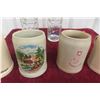 Image 3 : 7 German Stein Mugs : Stoneware and Glass 