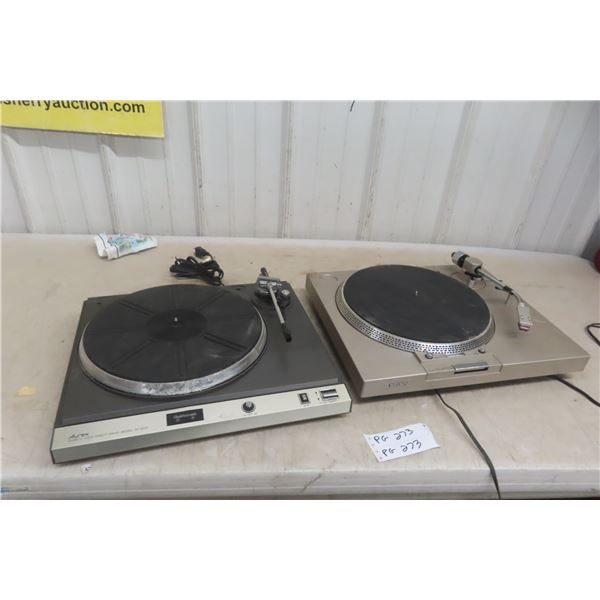2 Turn Tables (No Dust Covers) Sony PS-T1 , Aurex SRQ100 