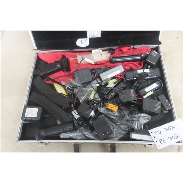 Case Full of Air Soft Gun Parts, Battery Charger, Magazines 