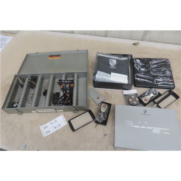 Porsche T Shirt, Key Chain, Booklets, Key Fobs 