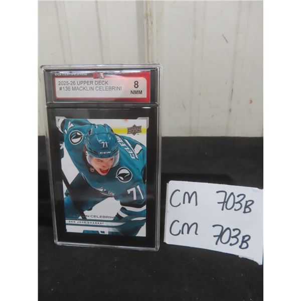 Graded Macklin Celebrini San Jose Sharks Card