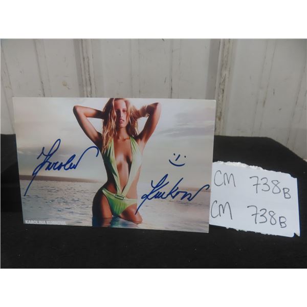 Signed Karolina Kurková 4" × 6" Photo