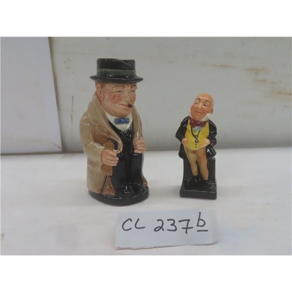 Royal Doulton Winston Churchill Mug, 5½" Tall; Royal Doulton "Micawber" – Both Mint Condition