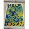 Image 5 : Help Ukraine Banner Cloth, 18" × 24", with Wooden Made in Ukraine Plaque