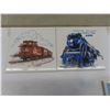 Image 2 : Vintage Boyd Special Year Glass Railcars; Headford Ceramic Railroad Tiles 6" × 6" – Qty 5; Black Gl