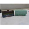 Image 8 : Vintage Boyd Special Year Glass Railcars; Headford Ceramic Railroad Tiles 6" × 6" – Qty 5; Black Gl