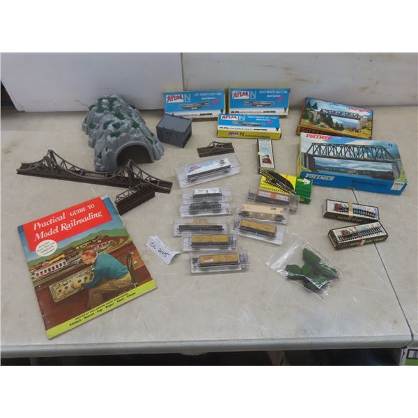 N Gauge Micro Train Cars, Switches, Track, Buildings, Bridges, Mountain, and More