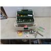 Image 1 : Flambeau Tackle Box with 200 Calcutta Bait, Casting Reel, Hooks, Lures, Weights, Bobbers, and More