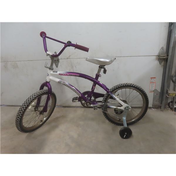 Flamingo Shifting Gears Pedal Bike with Training Wheels, 17"