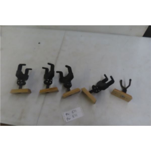 4 Guitar Wall Hangers and 1 Ukulele Wall Hanger