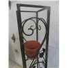 Image 3 : Black Freestanding Wrought Iron Plant Stand, 41" × 7" × 7", with 2 