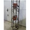 Image 4 : Black Freestanding Wrought Iron Plant Stand, 41" × 7" × 7", with 2 