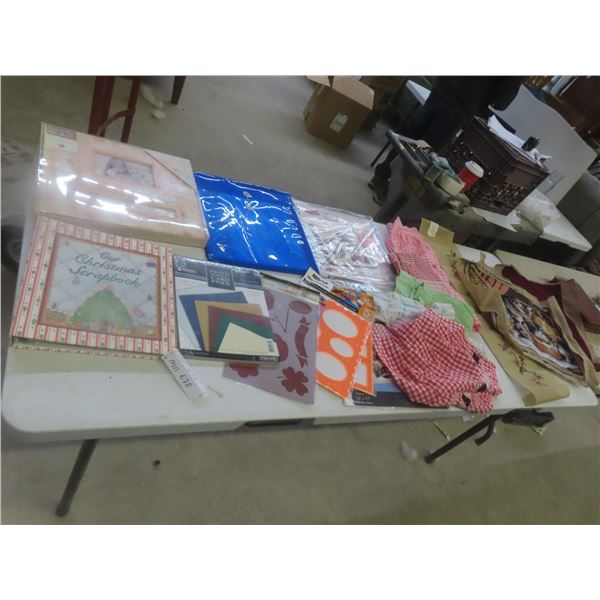 5 Vintage Aprons; New Fiskars Shape Templates, Page Protectors, Card