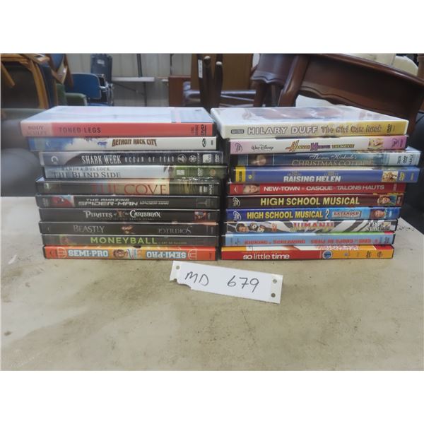 20 DVDs: Pirates of the Caribbean, High School Musical, Moneyball, 