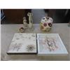 Image 1 : Shadow Box Picture of Butterflies, 12" × 12"; Vintage Japanese Cookie Jar;
