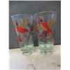 Image 3 : Hazel Atlas Red Bird "Pheasant Collection" Ice Bucket with 5 Matching 