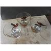 Image 5 : Hazel Atlas Red Bird "Pheasant Collection" Ice Bucket with 5 Matching 