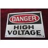 Image 1 : "Danger High Voltage" Porcelain Sign, 10" ? 14"