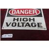Image 3 : "Danger High Voltage" Porcelain Sign, 10" ? 14"