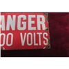 Image 3 : "Danger 4000 Volts" Porcelain Sign, 8" ? 14"