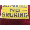 Image 3 : "Caution No Smoking" Embossed Metal Sign, 9O" ? 7"