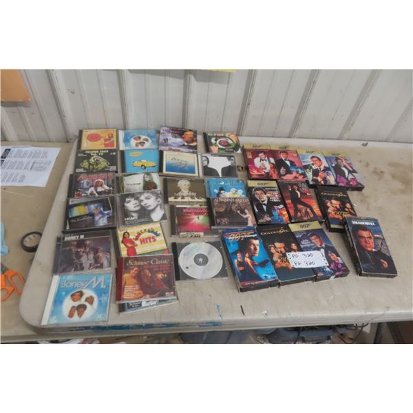 (11) 007 VHS Movies and Music CD
