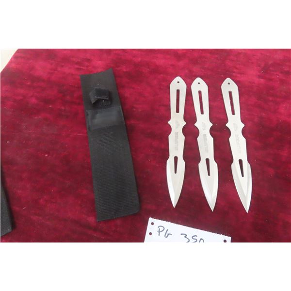 Set of 3 Super Throw Throwing Knives with Holster