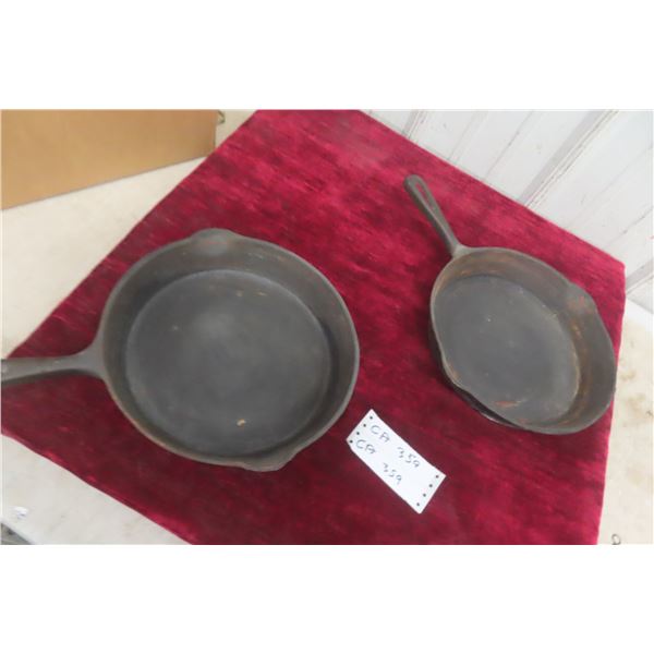 2 Findlay Cast Iron Frying Pans, Both 10" Diameter