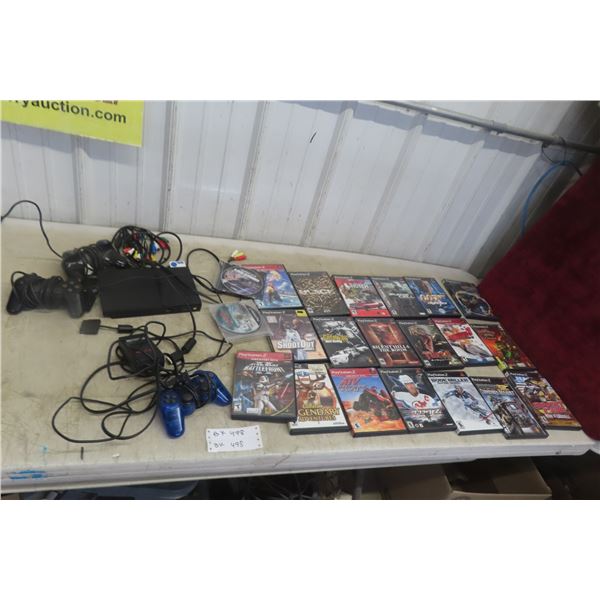 PlayStation PS3 Console with Controller, Power Source, and 20 Games