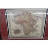 Image 1 : Map of Africa, Framed and Matted, 33" × 20"