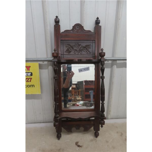 Mirror with Detailed Framing with Shelf (Early 1900s) 32" × 12"