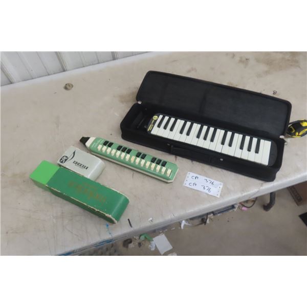 2 Hohner Melodica (1) Modern with Case (1) Vintage with Box 