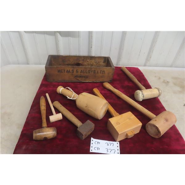 Wood Box with 7 Hammers