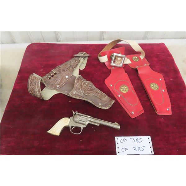 Vintage Cap Gun with 2 Holster Sets