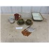 Image 1 : Federal Glass Refrigerator Dish; Divided Danby Dish; 2 Pottery Chef 