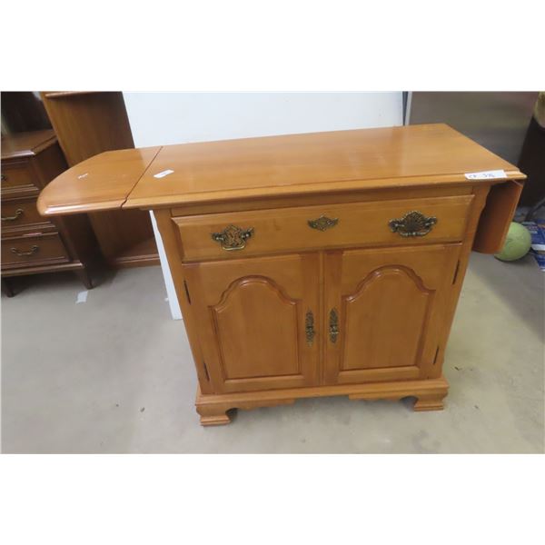 Drop-Leaf Server Cabinet, 34" × 19" × 36", Plus 28" Drop Leaf 