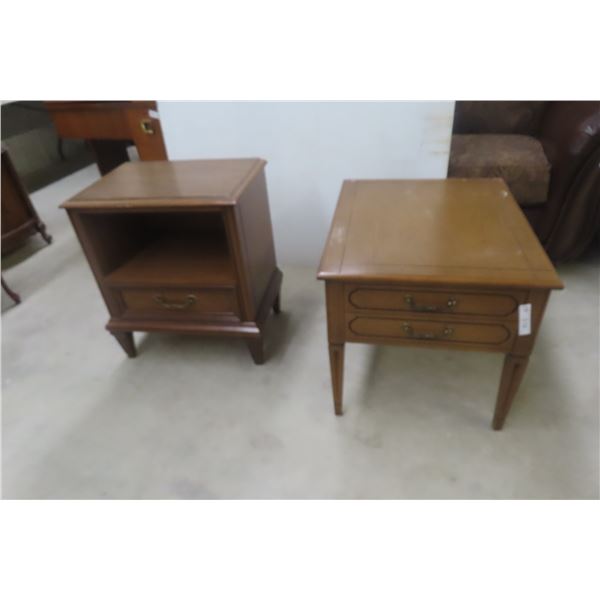 2 End Tables: 1) 21" × 21" × 26"; 1) 25" × 22" × 18"