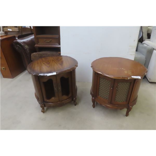 2 Drum End Tables, 22" Tall, 24½" Diameter