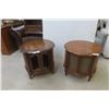 Image 1 : 2 Drum End Tables, 22" Tall, 24½" Diameter