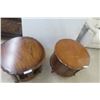 Image 7 : 2 Drum End Tables, 22" Tall, 24½" Diameter