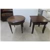Image 1 : 2 End Tables: 1) 20" × 30½" × 20½"; 1) Round, 23½" Diameter 