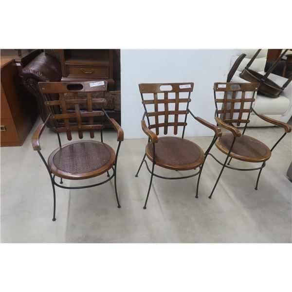 3 Wrought Iron and Metal Chairs