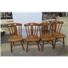 Image 1 : 4 Wood Kitchen Chairs – Matching, Mid-Century Style