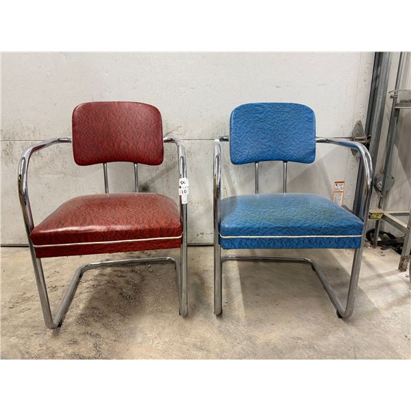 2 Art Deco Cantilever Chairs with Armrests