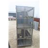 Image 1 : Stainless Steel 2-Tier Rolling Dog Kennel – Veterinary Quality,