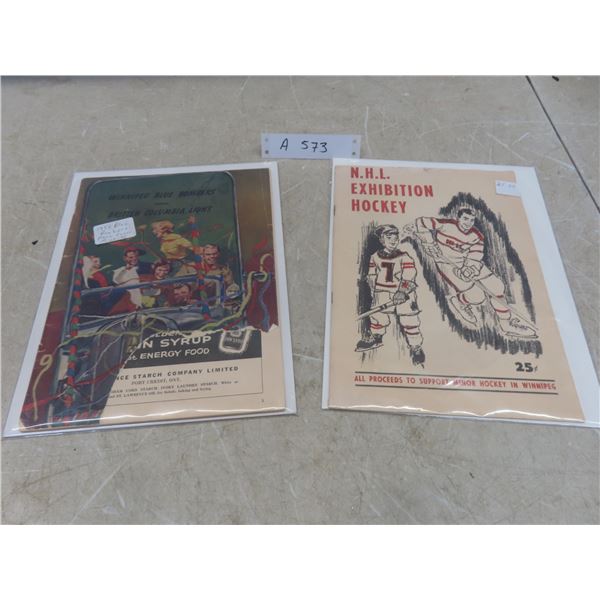 2 Magazines: 1956 Winnipeg Blue Bombers Game Program (Front Cover Torn)